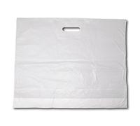 100 x Extra Large 22" x 18" x 3" Very Strong Plain White Patch Handle Gift Retail Shopping Plastic Carrier Bags