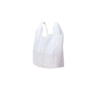 100 x Extra Strong LARGE WHITE Plastic Carrier Bags 11"x 17"x 21" - Reusable Shopping Groceries Bags