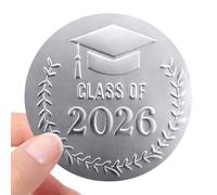100 X Gold Foil Embossed Class of 2026 Stickers, Graduation Embossed Raised Sticker, Grad Party Embossing Seal Label, 1.5 Inch Metallic Seal