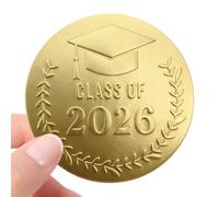 100 X Gold Foil Embossed Class of 2026 Stickers, Graduation Embossed Raised Sticker, Grad Party Embossing Seal Label, 1.5 Inch Metallic Seal