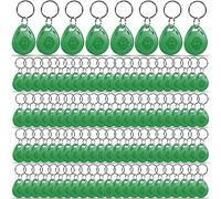 100 X Green RFID Tags Key fobs - 125Khz READ ONLY Proximity ID Card Token Access Control | By UMTMedia®
