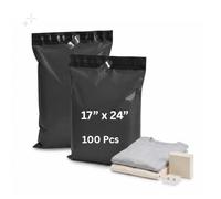 100 x Grey Strong Mailing Bags 17 x 24 inch Poly Mailers/Mharey - Postage Bags Self Seal Waterproof Tearproof Envelopes for Vinted Clothes Parcel Packaging, Shipping and Delivery.