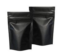 100 x Gusset Base Black Grip Seal Bags Stand-Up Pouch Strong Bag BPA Free For Food Packaging(10x15CM (3.9x5.9 inch))