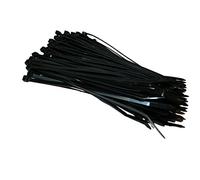 100 x Heavy Duty, Strong Black Cable Ties 200mm x 4.8mm