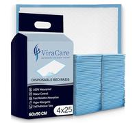 100 x Incontinence Bed Pads | Disposable Bed Pads | Bed Protectors For Incontinence | Size 60x90cm | With Self-Adhesive Sticker Tabs | Bed Mats Disposable | (4 Packs of 25)