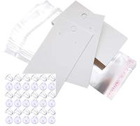 100 x Jewellery Display Cards Starter Pack Earring Card with Bags and Earring Backs White