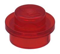100 x LEGO® Plate, Round 1 x 1 Straight Side Trans-Red