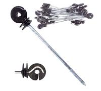 100 x Long Distance Ring Screw Insulators Electric Fence Poly wire Rope Offset