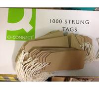 100 x Manilla Buff Strung Tags Tickets 96mm 48mm Luggage Labels