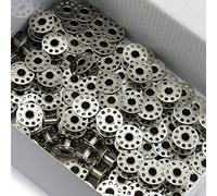100 X Metal Bobbins for Domestic Sewing Machines by UMTMedia® - Spools Winder Universal Compatibility for Brother Janome Singer Toyota Pfaff Bernina