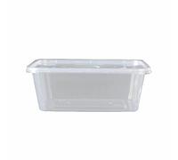 100 x Microwave Plastic Food Container Takeaway Tubs Heavy Duty Containers with Lids 500ml 650ml 750ml 1000ml 2000ml 2500ml 4000ml (1000ml)