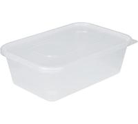 100 x Microwave Plastic Food Container, Takeaway Tubs Heavy Duty Storage Containers with Lids 500ml 650ml 750ml 1000ml 2000ml 2500ml 4000ml (650ml)
