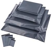 100 x Mixed Grey Mailing Parcel Bags - 4 Sizes 25 from Each Poly Postal Self Seal Mailing Bags - Small to Large Postage Bags Packaging Assorted Mailers Posting Shipping Post Parcel Package Bags