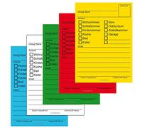 100 x Moving labels, 5 colours; Labels to provide descriptions for moving boxes, pack of 100.