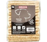 100 X Natural Munchy Rolls 125mm x 9-10mm Dog Chew Treats Long-Lasting Chewy Dogs Snacks