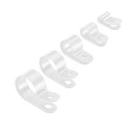 100 x Natural/White Nylon 12mm P Clips for Conduit, Cable, Tubing & Sleeving