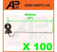 100 x Offset Long Distance Ring Screw Insulators Electric Fence Poly wire Rope