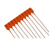 100 X ORANGE SECURITY TAGS NUMBERED PULL TIES SECURE ANTI-TAMPER SEALS