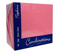 100 x Paper Napkins Rose Pink Disposable Serviettes Recyclable Tissue 2-Ply 33cm for Catering Wedding Birthday Parties Supply Venuscello