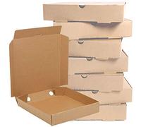 100 x Pizza Boxes 14" Flat Cardboard Postal Takeaway Style Plain Brown Boxes