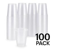 100 x Plastic Cups Clear Disposable Drinking Glasses 180ml/6oz Strong Transparent Tumblers for Party BBQ Picnic Catering Events - Lightweight Recyclable Durable Cups Ideal for Water Juice Wine Drink