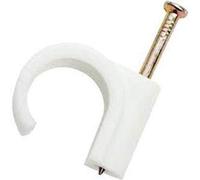 100 X Plastic Knock-in Nail Clips for 15mm Pipe Work & More