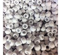 100 x Pony Beads 9mm x 6mm White Acrylic Plastic Barrel Round