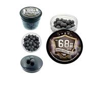 100 x Premium Hard Mix Rubber Steel Balls Paintballs Reballs for Shooting Training Self and Home Defense Pistols in 68 caliber