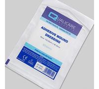 100 X QUALICARE 8CM x 6CM Premium STERILE First AID Adhesive Wound Cut Fabric Plaster DRESSINGS