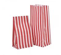 100 x RED CANDY SWEET / PICK AND N MIX PARTY BAGS - CAKE WEDDING BUFFET POPCORN BAG - 10.5cm X 23cm X 7.5cm
