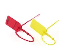 100 X Red Custom Printed With Your Own Wording and Serial Number - LightLock RED Custom Printed Tamper Proof Security Tags - Pull Ties Secure Anti-Tamper Seals