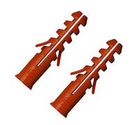 100 x Red Wall Raw Plugs Expansion Fixings, Screw Size No.6-10 Drill Size 5.5mm