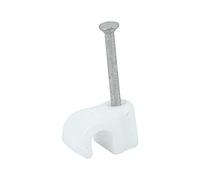 100 x Round Cable Clips - White to fit 4.5mm