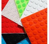100 x RUBBER FEET Bumpons ~ 12mm x 2mm thick ~ Self Adhesive Sticky Pads Dots STOPPERS ~ Anti Scratch Anti Bang Protectors ~ Clear Black White Orange Red Blue Green Fluorescent (Clear)
