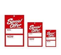 100 X Sale was/Now, Reduced was/Now, 1/2 Price was/Now, SpecialOffer was/Now Swing Ticket Self Adhesive Cards Tagging Gun Pricing Gun Hanger SwingTickets (500 X SpecialOffer was/Now, Small)