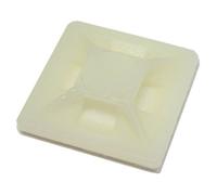 100 x Self Adhesive Cable Tie Bases 20mm x 20mm in White. We also sell Black and Mixed Black and White packs