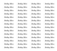 100 x Self Adhesive Peel Off Jewellery Stickers Labels Sterling Silver 37mm x 7mm