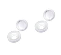 100 x Snap-On White Plastic Screw Caps/Cups & Covers for No.6-8 Screws