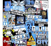 100 x Stickers for City Fans - Inspired by Manchester MCFC Ultras South Stand Scarf Flags Banners
