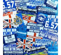 100 x Stickers for Portsmouth Fans - Inspired by PFC Ultras Pompey Scarf Flags Banners