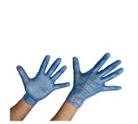 100 x Strong Blue Vinyl Powder Free Disposable Gloves - Size M
