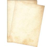 100 x Thicker 120GSM Sheets of Old Looking/Vintage Design Paper DIN A4. Great for Vintage invites and Letters