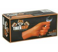 100 x Tiger Grip Gloves Orange Quality Nitrile Workshop approved Size Medium