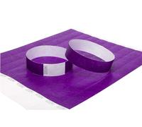 100 x Tyvek Wristbands Waterproof, Tear-Resistant Event Wristbands for Parties, Events, Festivals, Crowd Management - 3/4 inch 19 mm (Purple)