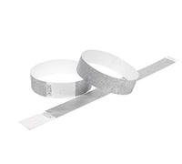 100 x Tyvek Wristbands Waterproof, Tear-Resistant Event Wristbands for parties, events, festivals, crowd management - 1 inch 25 mm (Silver)