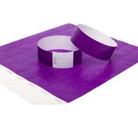 100 x Tyvek Wristbands Waterproof, Tear-Resistant Event Wristbands for Parties, Events, Festivals, Crowd Management - 1 inch 25 mm (Purple)