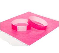 100 x Tyvek Wristbands Waterproof, Tear-Resistant Event Wristbands for Parties, Events, Festivals, Crowd Management - 3/4 inch 19 mm (Neon Pink)
