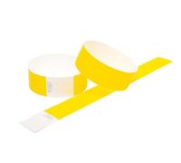100 x Tyvek Wristbands Waterproof, Tear-Resistant Event Wristbands for parties, events, festivals, crowd management - 1 inch 25 mm (Yellow)