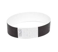 100 x Tyvek Wristbands Waterproof, Tear-Resistant Event Wristbands for Parties, Events, Festivals, Crowd Management (Black, 19 mm (3/4 inch))