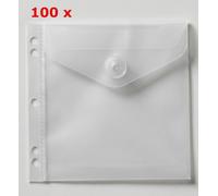 100 x USB Flash Drive 2 Compartment Sleeve with Filing Holes & Press Stud Flap